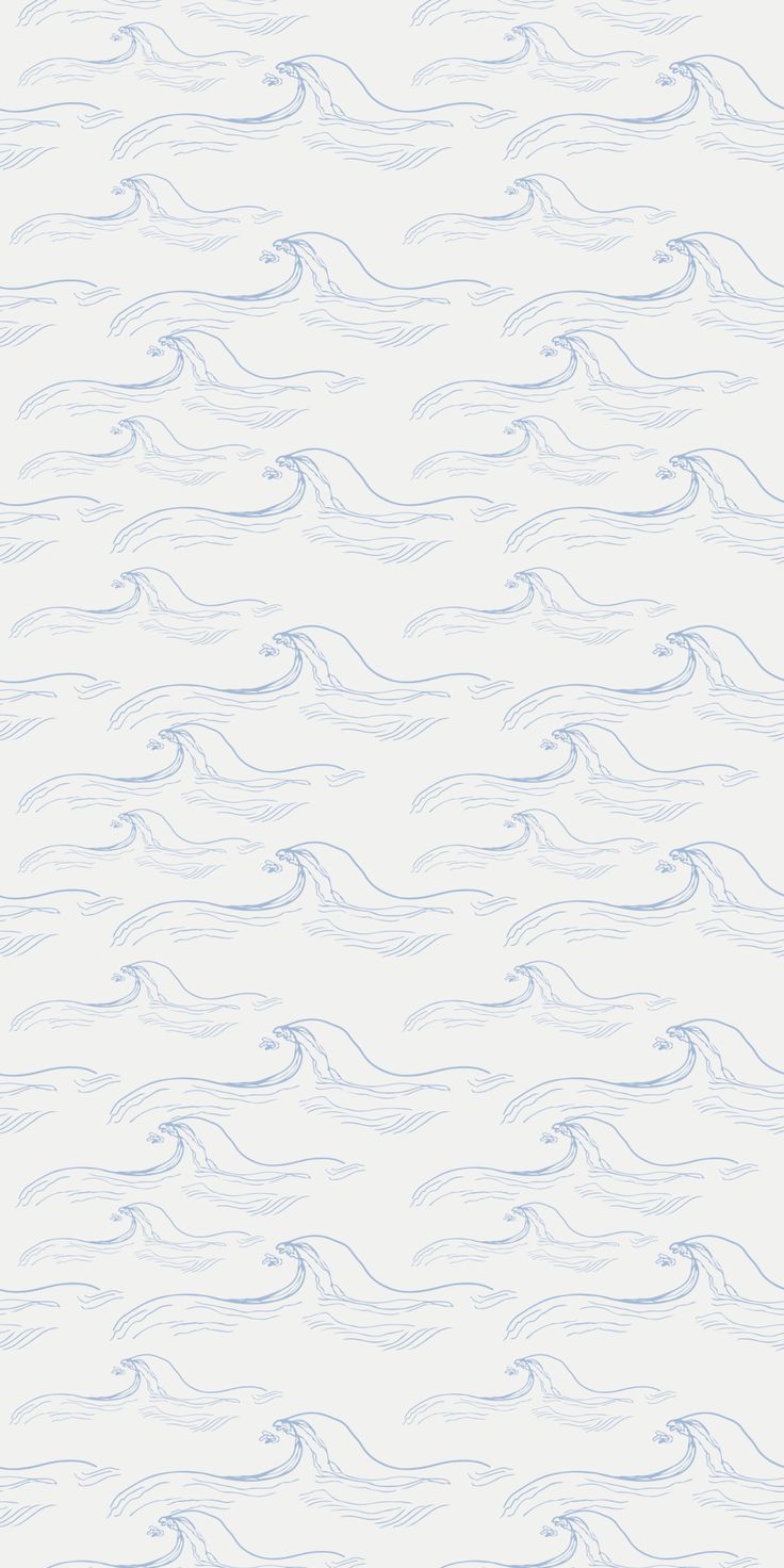 an abstract blue and white wallpaper with wavy lines on the bottom half of it