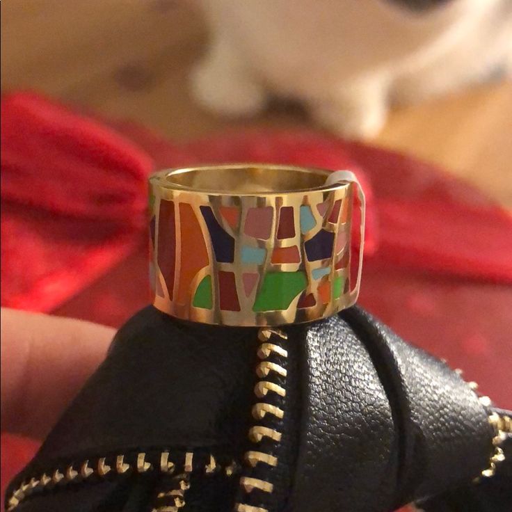 Beautiful Colorful , Geometric Shapes , Stainless Steel, Gold Plated, Enamel Ceramic, High Quality Ring. Multicolor Metal Rings For Gifts, Handmade Gold Enamel Ring, Multicolor Enamel Ring, Gold Enamel Ring Gift, Gold Enamel Ring As Gift, Modern Enamel Ring For Gift, Modern Multicolor Enamel Jewelry, Multicolor Modernist Jewelry For Gifts, Multicolor Modernist Jewelry As A Gift