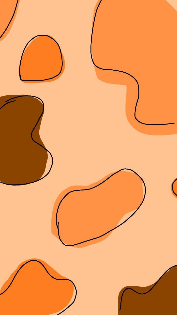 an orange and brown abstract background with wavy lines on the bottom right hand corner, to the left