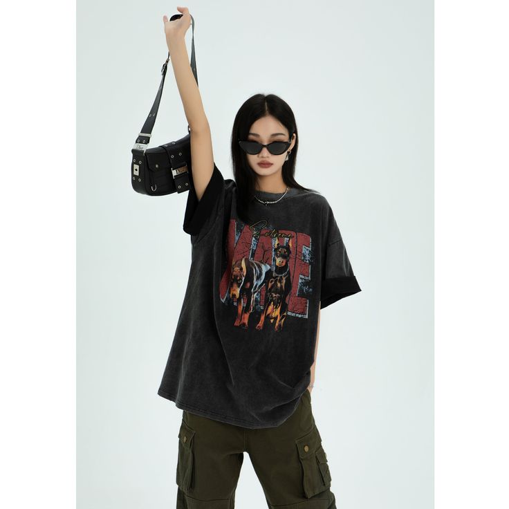 5ft 47'(169cm) tall, 104 lbs(47kg) weight and wearing a size L163cm/44kg wearing a size M - WASHED BLACK- Graphic tee- Oversize loose fit Oversized Black Grunge Tops, Oversized Black Grunge T-shirt, Black Relaxed Fit Grunge T-shirt, Black Hip Hop T-shirt For Concert, Black Alternative Style Relaxed Fit T-shirt, Black Relaxed Fit Alternative T-shirt, Oversized Washed Black Edgy T-shirt, Alternative Style Washed Black T-shirt For Streetwear, Alternative Washed Black T-shirt For Streetwear