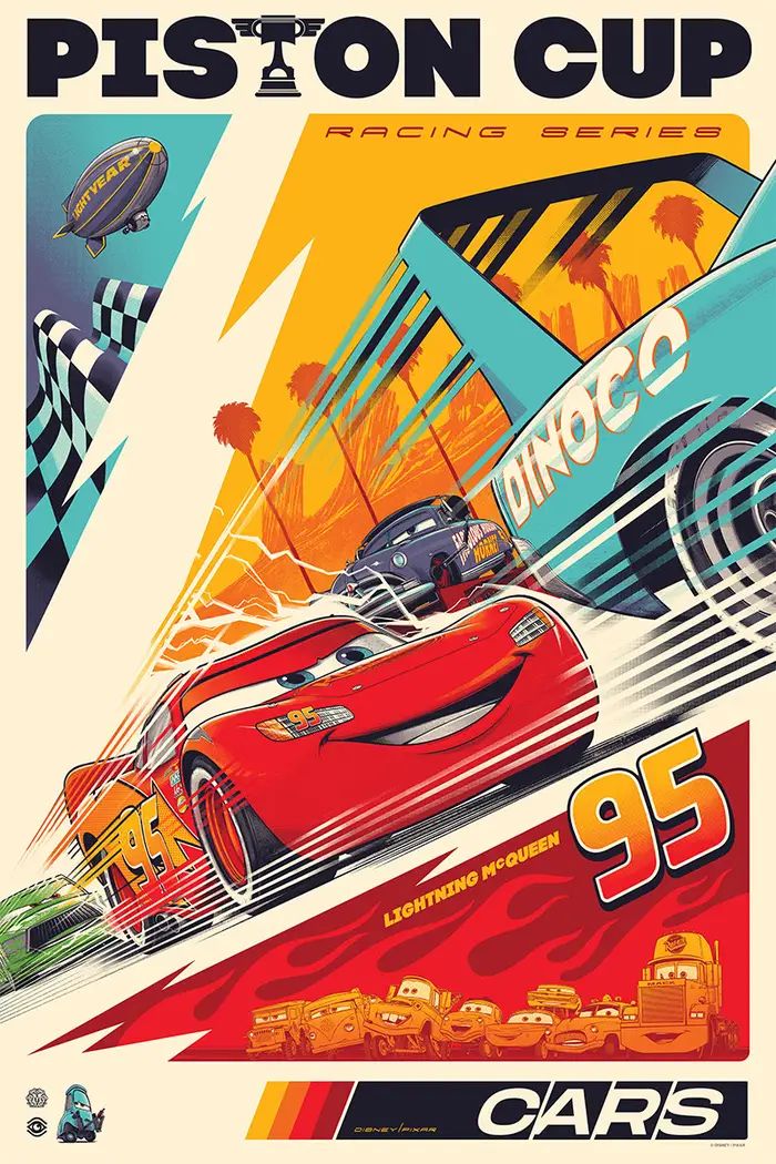 an old poster advertising a car race