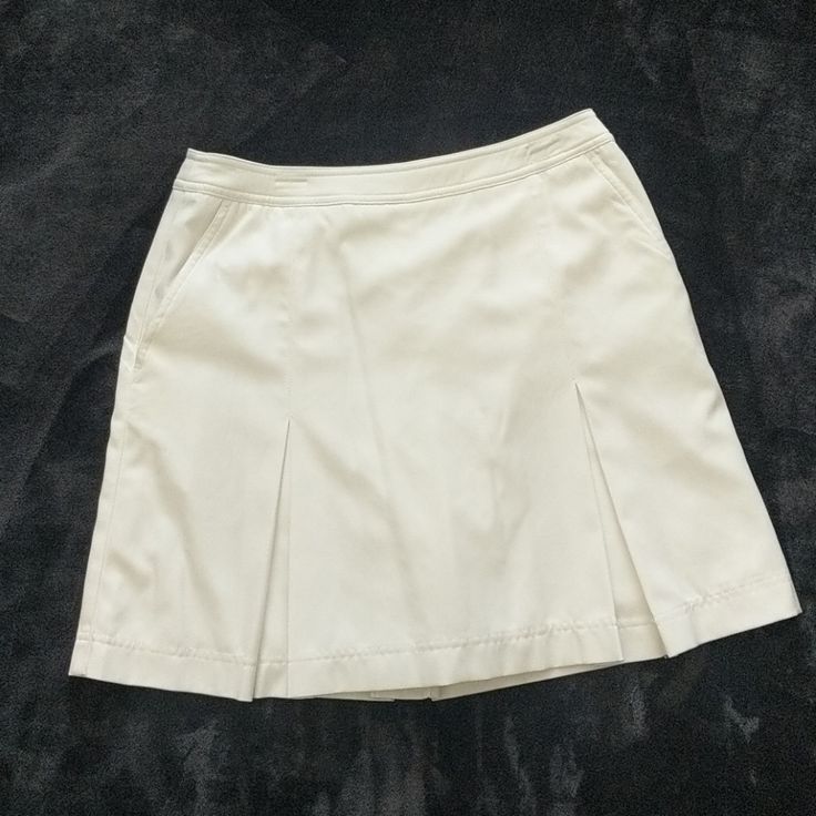 Inverted Pleat Tennis Skort Skort= Skirt + Shorts Like New Condition/Never Worn 100% Poly Micro Comfort Stretch Material Two Sides Pockets Zipper In Back Crisp White Color 17.5 Inches In Length At Center 30 Inches In Waist Size 6 Spring School Uniform Bottoms With Pockets, White Tennis Skort, Inverted Pleat Skirt, Skirt Shorts, Tennis Skort, Waist Size, White Color, Tennis, Like New