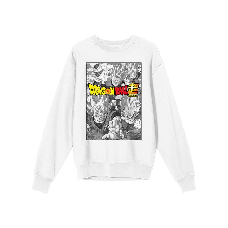 He'll love the look of this men's Dragon Ball Super Group long sleeve graphic pullover. He'll love the look of this men's Dragon Ball Super Group long sleeve graphic pullover. FEATURES Crewneck Long sleeveFABRIC & CARE Cotton Machine wash Imported Size: XXL. Color: White. Gender: male. Age Group: adult. Pop Culture Long Sleeve Hoodie With Letter Print, Pop Culture Winter Sweatshirt With Character Print, Long Sleeve Graphic Print Sweatshirt, Winter Crew Neck Sweatshirt With Front Print, Winter Sweatshirt With Front Print And Long Sleeves, Winter Graphic Design Long Sleeve Sweatshirt, Winter Graphic Long Sleeve Top, Long Sleeve Winter Sweatshirt With Front Print, Winter Long Sleeve Graphic Top