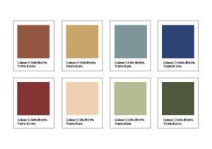 the color chart for different shades of paint