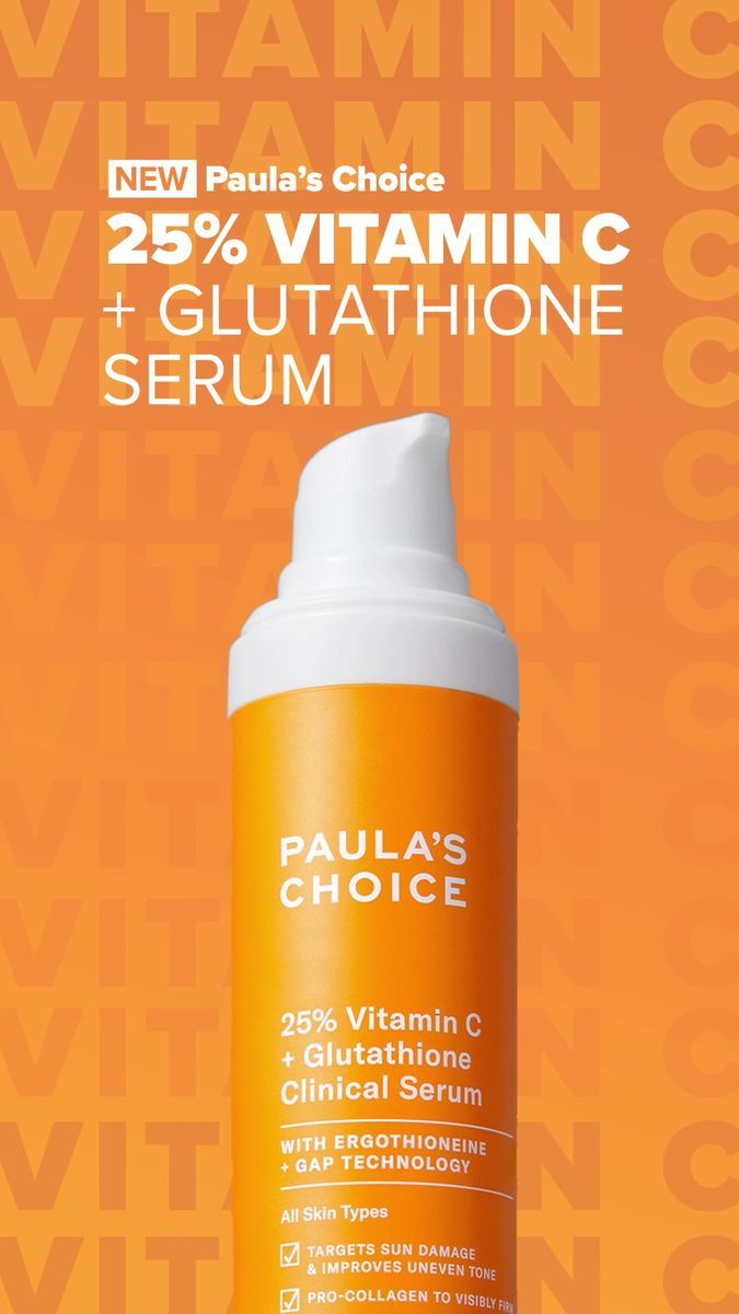 a bottle of vitamin c and glutatione cream on an orange background