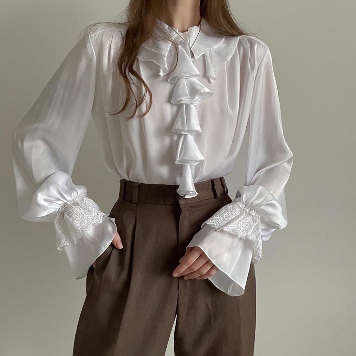 Poet Shirt Outfit Women, Pirate Blouse Outfit, Pirate Blouse Women, Prince Core Outfits, Royal Core Outfits Modern, Royal Academia Outfits, Poet Shirt Outfit, White Academia Outfit, Royal Core Aesthetic Outfits