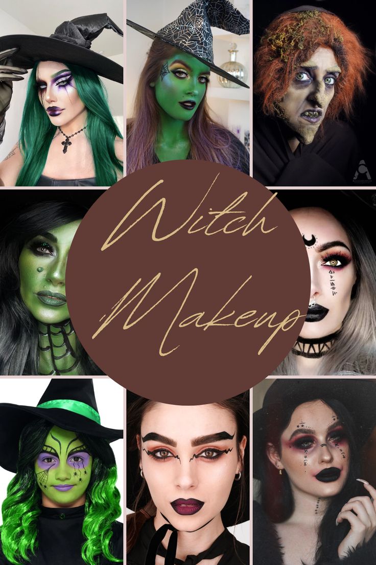 The Witch’s Vanity: 30 Mystical Witch Makeup Ideas For 2023 Face Painting Witch Halloween, Makeup For A Witch Costume, Ideas For Witch Makeup, Diy Witches Makeup, Halloween Witch Face Makeup, Witch Face Halloween, Makeup Ideas For Witch Costume, Witch Make Up Kid, Basic Witch Makeup Halloween