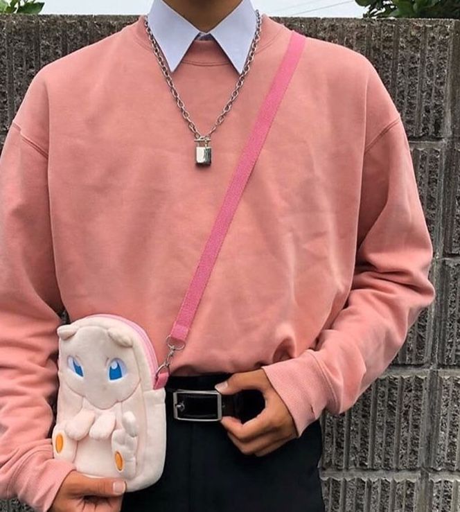 Soft Pink Outfits Men, Pink Hoodie Outfit Men Aesthetic, Pastel Guy Aesthetic, Pink Nonbinary Outfit, Valentines Outfits For Men, Pastel Clothes For Men, Pastel Outfit Ideas Men, Soft Pastel Outfits Men, Kawaii Clothes Men