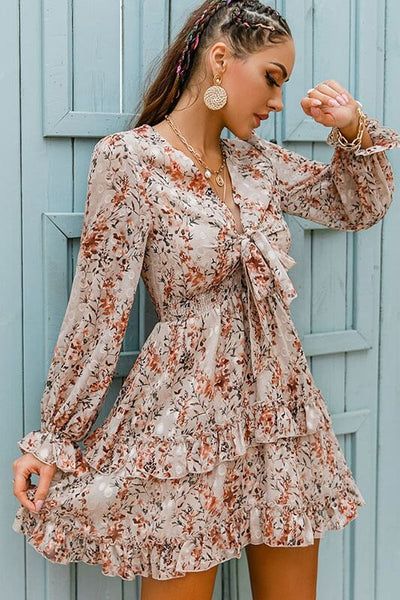 Cutouts are so trendy right now! Our Summer Fashion Women Long Sleeve Chiffon Dressafeatures front tie bust.Styled with aMini Necklace.#size size dress length bust cm inch cm inch S 83 32.7 90 35.4 M 84 33.1 94 37.0 L 85 33.5 98 38.6 XL 86 33.9 102 40.2 /size Satin Button Down Shirt, Summer Fashion Women, Long Sleeve Chiffon Dress, Chiffon Summer Dress, Button Down Shirt Dress, Maxi Dress Pattern, Ribbed Mini Dress, Lace Shift Dress, Ruffle Mini Dress