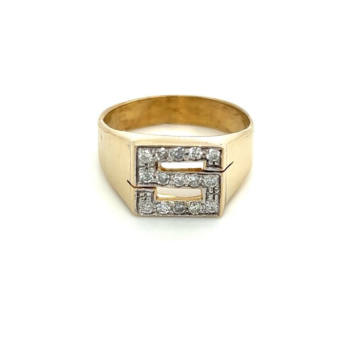 Third generation name jewelry experts feature this beautiful Name Ring. With its Unique white and yellow straight line design, this custom made solid gold name ring is a delightful way to celebrate just about any special occasions. Personalize this custom ring with the name of your choice. Treat yourself or make it a gift for loved ones, birthdays, anniversaries, or celebrations. Great for men women or children. Start a name jewelry collection with this ring or add to your current collection. * Personalize with name of your choice (only first letter is capitalized) * Available in Solid 10k or 14k Yellow Gold with white gold for the first letter and tail. * Measures approx. 7.75mm in height and 19mm in width from first letter to last letter. * Hand engraved Diamond cut detail on first lette Classic White Gold Initial Ring With Diamond Cut, Classic White Ring With Initials, Classic White Gold Initial Ring With Diamond Accents, Classic Yellow Gold Initial Ring With Brilliant Cut, Classic Diamond Initial Ring Stamped 14k, Classic Initial Ring With Diamond Stamped 14k, Yellow Gold Diamond Ring With Initials For Anniversary, Classic Initial Ring With Diamond Accents For Formal Occasions, Yellow Gold Diamond Rings With Initials