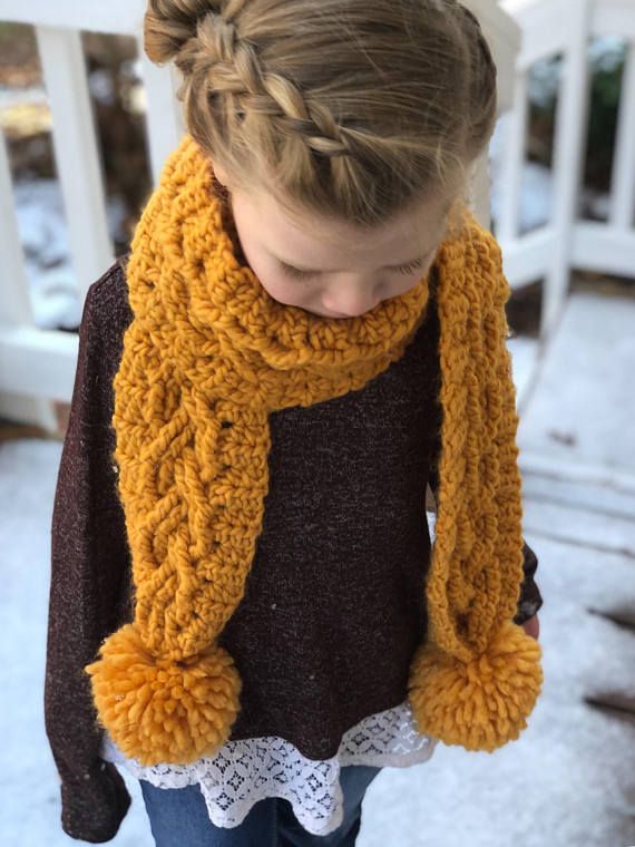 Bulky Braided Cable Scarf Crochet Pattern $5.50 Winter Scarf Crochet, Winter Scarf Pattern, Cable Crochet, Crochet Kids Scarf, Toddler Scarf, Childrens Scarf, Cable Scarf, Winter Crochet, Leaf Scarf