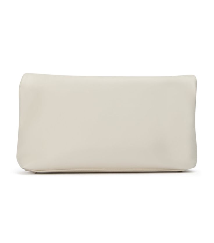 Meet Avva the ultimate go-to clutch that's about to become your new best friend. With its sleek, minimalist design and premium leather construction, this white bag is sure to effortlessly elevate any outfit and become a staple in your wardrobe. -Material: Leather -Features: Foldover Detail -Opening: Magnetic Button Closure -Body Measurements: 15cm Height x 28cm Width x 7cm Depth Elegant Soft Leather Clutch For On-the-go, Everyday Cream Rectangular Clutch, Modern White Leather Clutch, Chic Daily Use Clutch With Smooth Grain, Chic Leather Clutch In Rectangular Case, White Rectangular Case Clutch, Chic Leather Clutch Rectangular Case, Chic Leather Rectangular Clutch, Modern White Clutch For Travel