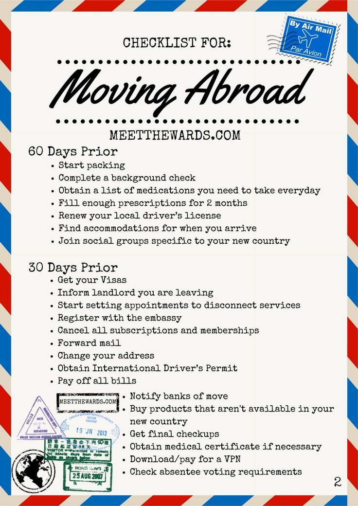 a checklist for moving forward with red, white and blue stripes on the back