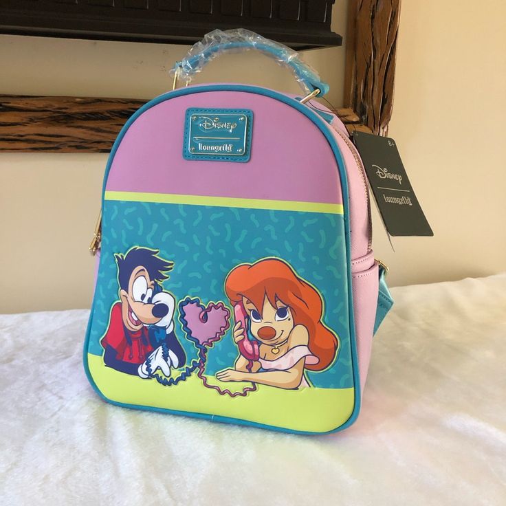 the little mermaid backpack has an image of ariel and her friends on it's side