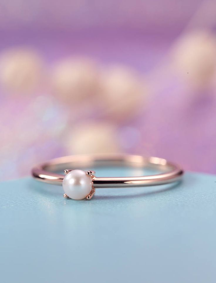 "Pearl engagement ring rose gold Simple Minimalist engagement ring Dainty Delicate Akoya Solid 14K Bridal Jewelry Promise Anniversary ≫≫ Item Details Made to Order, All Handmade in the United States. Metal: Solid 14K & 18K Gold Gold Color: White gold, Rose gold, Yellow gold Akoya Pearl Pearl size:3.6mm Ring band:approx 1.4mm(width),1.1mm(thickness) Total weight: 1.5g Ring Size: We can make the ring in any ring size,If the ring size is not in the list,contact us,we'll custom make it for you! Delicate Rose Gold Round Cut Ring, Delicate Solitaire Rose Gold Stackable Rings, Dainty Rose Gold Ring With Prong Setting, Dainty Rose Gold Solitaire Diamond Ring, Delicate Rose Gold Round Diamond Ring, Dainty Solitaire Rose Gold Stackable Rings, Dainty Rose Gold Solitaire Ring, Dainty Rose Gold Round Diamond Ring, Delicate Rose Gold Stackable Rings With Round Band