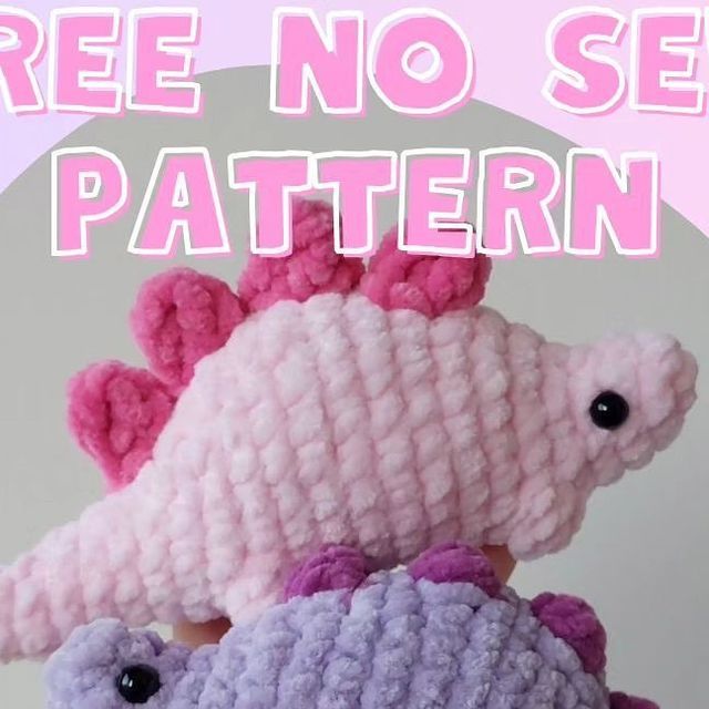 there are two crocheted stuffed animals on top of each other with the words free no sew pattern