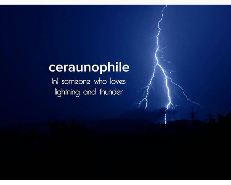 the words ceramophile in someone who loves lightning and thunder are shown