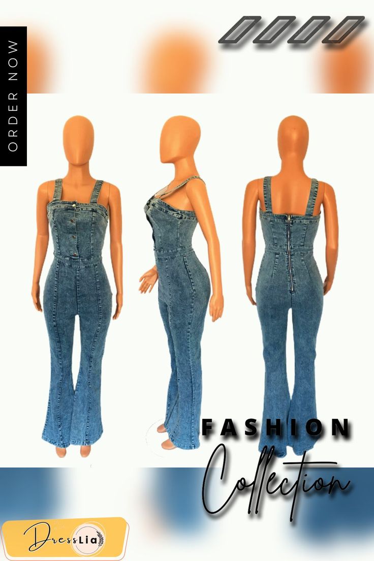 Chic High Waist Sleeveless Denim Jumpsuit Casual Overalls With Zipper Closure, Chic Sleeveless Dark Wash Denim Jumpsuit, Chic Sleeveless Denim Jumpsuits And Rompers, Chic Dark Wash Sleeveless Denim Jumpsuit, Sleeveless Denim Blue Jumpsuit For Spring, Summer Zipper Jumpsuits And Rompers In Overall Style, Spring Sleeveless Denim Blue Jumpsuit, Spring Sleeveless Denim Jumpsuit In Denim Blue, Sleeveless Stretch Denim Jumpsuit