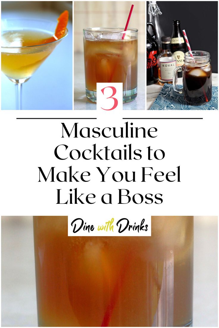 Collage of 4 masculine cocktails. Masculine Cocktails, Manly Cocktails, Drink Inspiration, Boss' Day, Health Planner, Cocktail Making, Like A Boss, Mixology, Cocktail Drinks