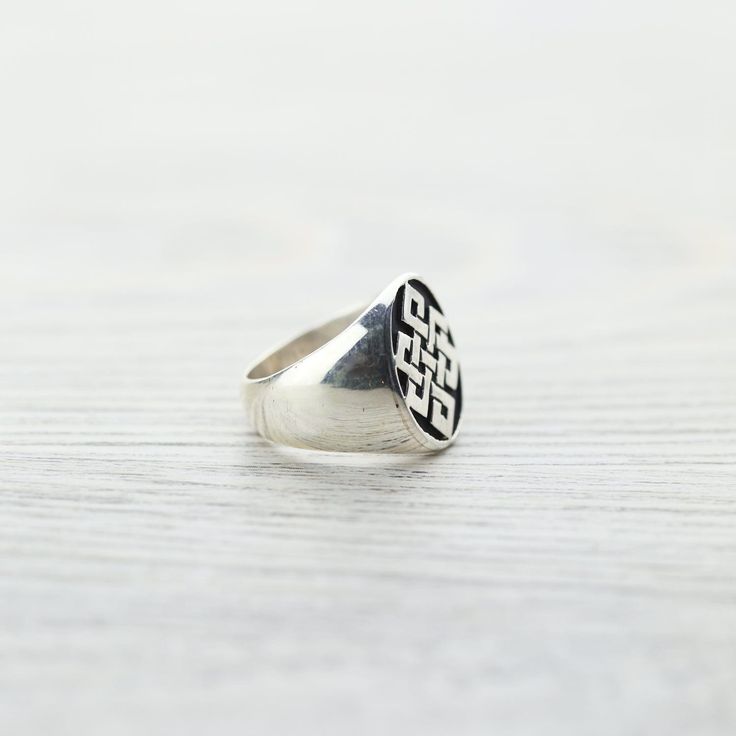 Our Eternal Knot signet ring is handcrafted by a fair-trade group of silversmiths in Nepal. Each sterling silver ring is stamped with the ancient symbol and polished by hand. Signet rings are not only appreciated for their aesthetic appeal but also for the symbolism or significance to the wearer. Historically used as a signature or a symbol of ones identity, these unique rings can carry a lot of meaning. The Endless, or Eternal Knot has special meaning throughout many cultures and can serve as a Eternal Knot, Signet Rings, Silver Signet Ring, Ancient Symbols, Signet Ring, Unique Rings, Fair Trade, Silver Ring, Sterling Silver Rings