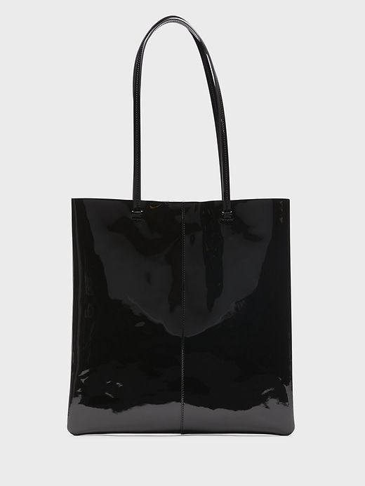 Modern Shopping Bags With Leather Lining, Sleek Tote Bag For Workwear, Sleek Tote Bag For Work, Sleek Tote Bag With Adjustable Strap, Sleek Leather Shopping Shoulder Bag, Sleek Leather Shoulder Bag For Shopping, Sleek Bags With Leather Lining For Daily Use, Chic Shopping Bags With Leather Lining, Chic Satchel With Snap Closure For Everyday