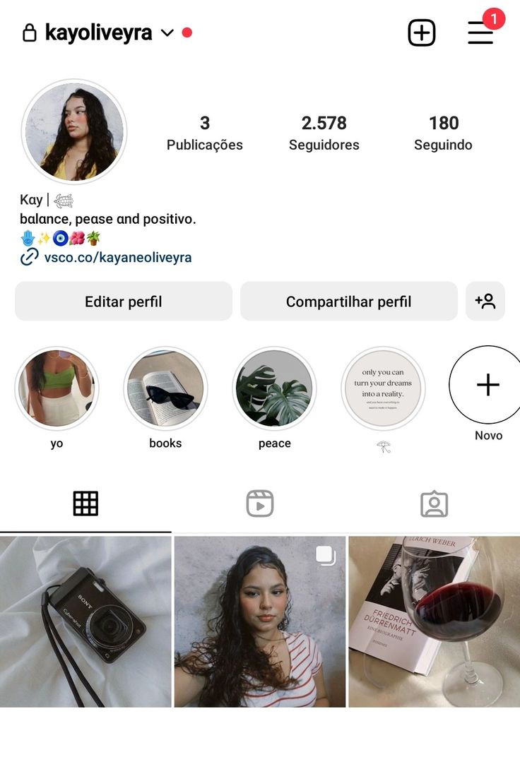 an image of a woman's profile on her instagram with pictures and text