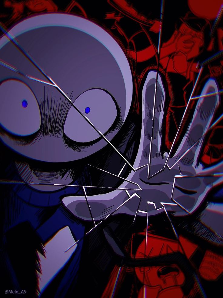 an image of a cartoon character holding his hand up in front of him with many lines on it