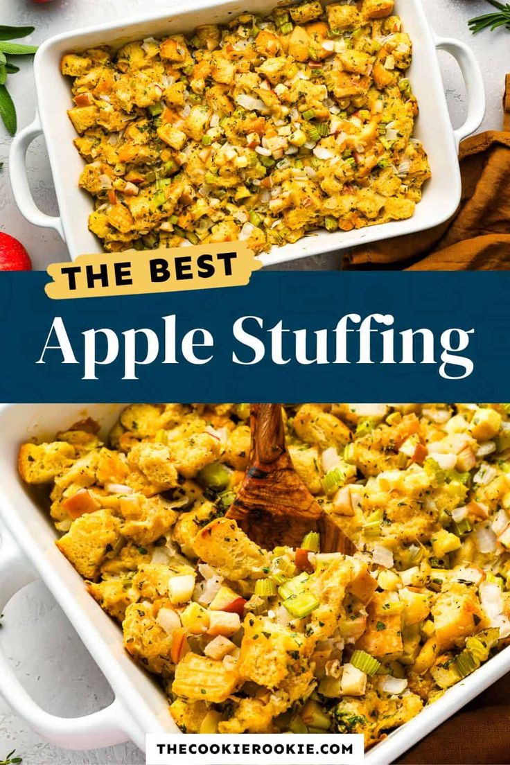 the best apple stuffing in a casserole dish