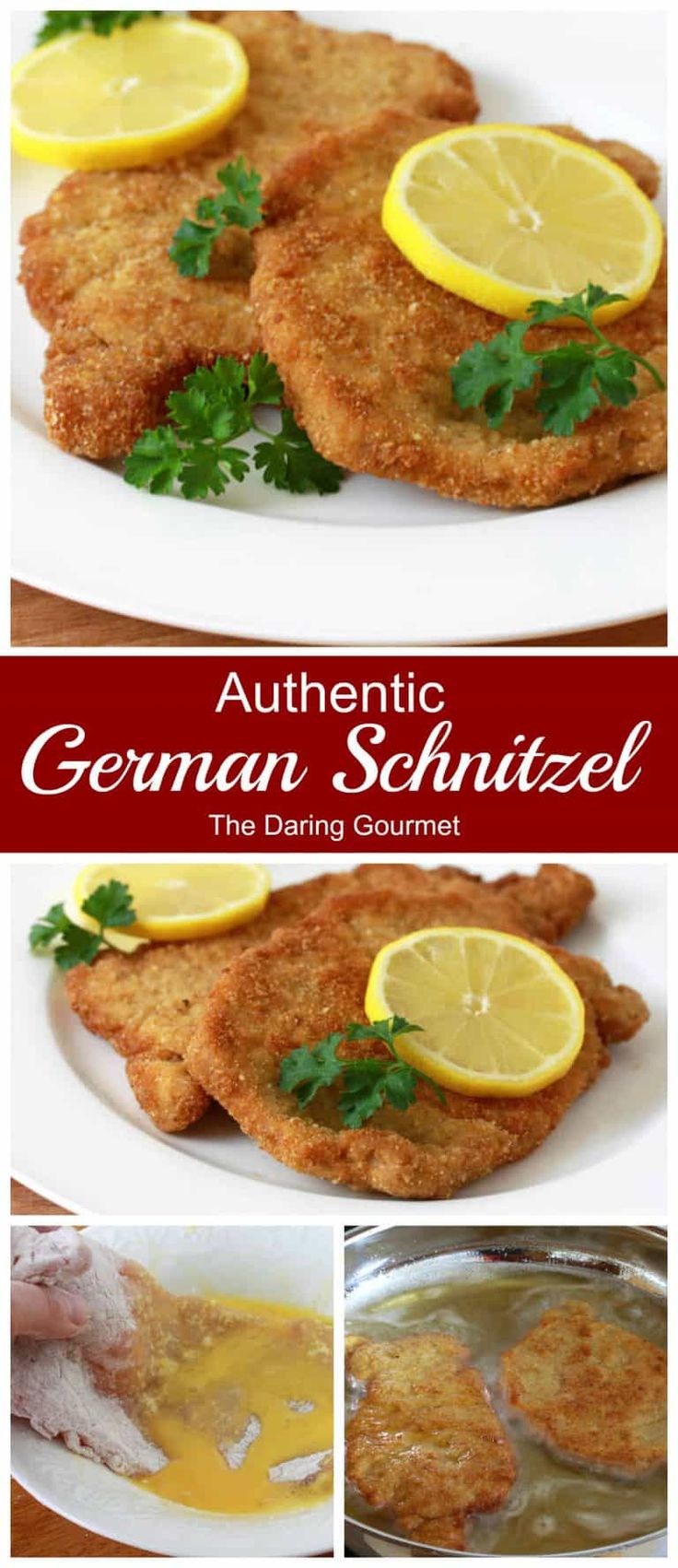 german schnitzel with lemons and parmesan cheese on the side