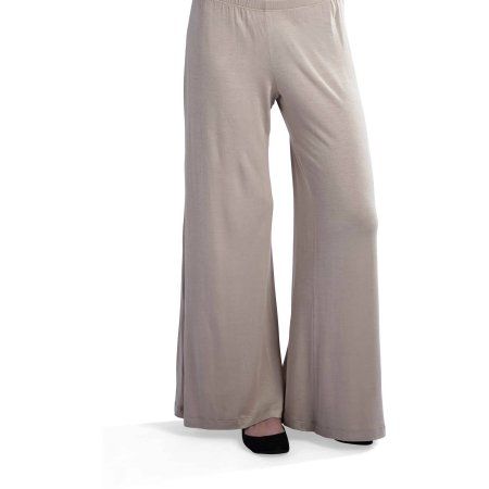 These stunning Palazzo pants from 24/7 Comfort Apparel feature an elastic waistband and soft construction for a comfortable and flattering fit for any body type. Available in a variety of show-stopping colors, the wide-leg design adds to the versatility of these stylish pants, making them an essential piece in every wardrobe. Color: Beige. Gender: female. Age Group: adult.