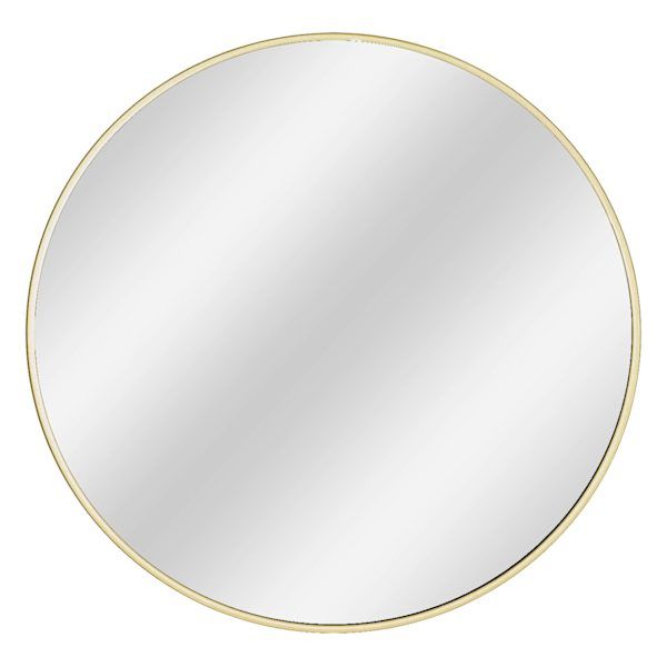 a round mirror on a white background