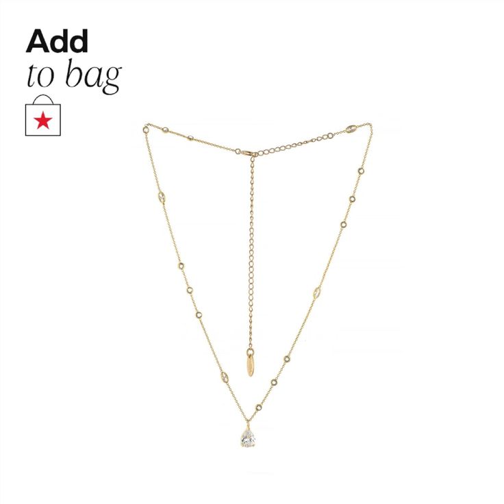 in stock Gold Necklace With Delicate Chain In Cubic Zirconia, Gold Cubic Zirconia Necklace With Delicate Chain, Elegant Gold-tone Charm Necklaces With Clavicle Chain, Dainty Gold Rhinestone Necklace With Delicate Chain, Elegant Gold-tone Clavicle Chain Charm Necklaces, Elegant Gold-tone Drop Necklace With Clavicle Chain, Elegant Plated Charm Necklaces, Delicate Gold Cubic Zirconia Necklace, Dainty Gold Rhinestone Necklace With Adjustable Chain