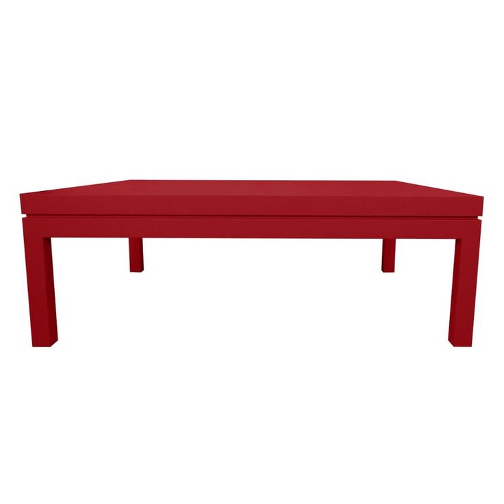 a red table on a white background