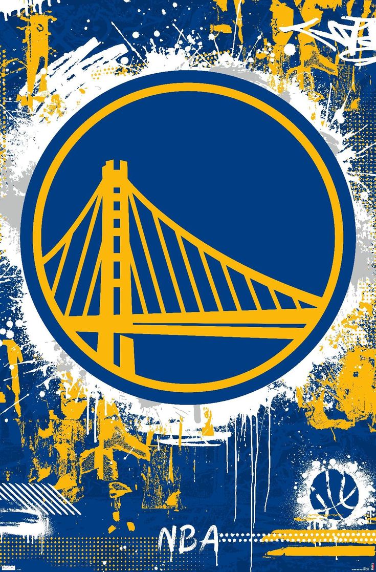 the golden state warriors logo on a blue and yellow background