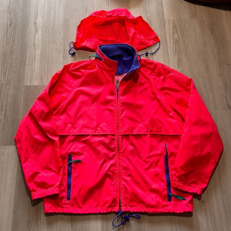 Men's Vintage 90's Woolrich Bright Neon Red Hooded Zip Windbreaker Jacket Sz XL VTG Retro Purple. In very good overall condition. See photos for extra details. Feel free to message me if you have any questions! Sporty Red Windbreaker With Double-lined Hood, Red Sports Hooded Jacket With Pockets, Sporty Red Windbreaker With Drawstring Hood, Red Track Jacket With Drawstring Hood For Streetwear, Red Sporty Windbreaker With Adjustable Hood, Red Drawstring Hood Track Jacket For Streetwear, Red Hooded Jacket With Pockets For Outdoor Activities, Vintage Sports Outerwear With Drawstring Hood, Vintage Red Track Jacket For Outdoor