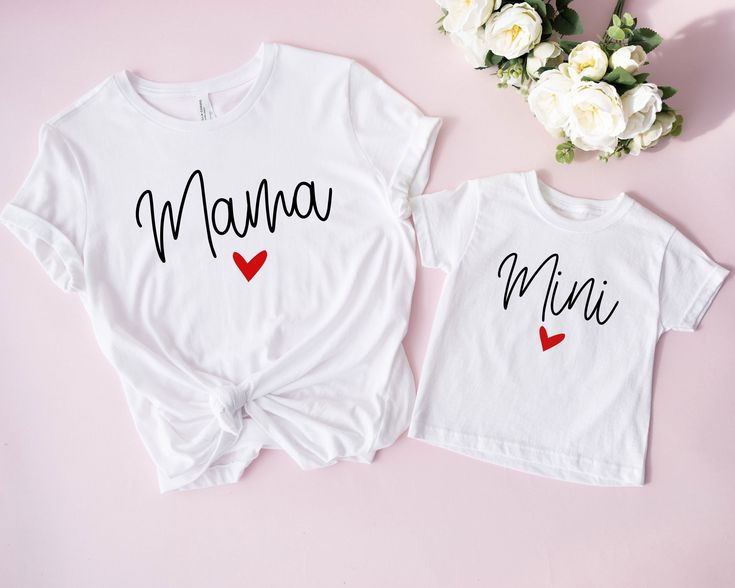 Mama Mini Shirts, Matching Mom Shirt, Matching Family shirts, Matching Mommy and Mini Shirts, Mama shirt, Mom shirt, Mothers Day Shirt Hi Everyone, Welcome to our shop, it is very nice to see you here, If you have any question/concern or want to order customize, please do not hesitate and feel free to contact us. To get the most best size for your order, make sure to check the size chart. Please note that unisex t-shirts are often run big. Unfortunately we do not accept any returns or exchanges Mother's Day Short Sleeve Shirt With Custom Print, Personalized Name Print White Shirt As Gift, White Shirt With Name Print For Gift, White Short Sleeve Top For Gift, White Short Sleeve Top As Gift, White Cotton Shirt As A Gift, White Tops With Name Print For Gift, Relaxed Fit White Shirt For Mother's Day, White Relaxed Fit Shirt For Mother's Day