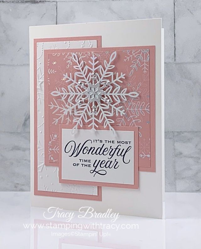 a snowflake card with the words, it's the most wonderful time of year