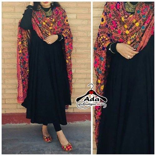 Back To Basics Part 2: Ways To Style Black Leggings ��– That Chic Fashion – Ankita Jaiswal Phulkari Embroidery, Phulkari Dupatta, Designer Kurti Patterns, Long Kurti Designs, Casual Indian Fashion, Pakistani Dresses Casual, Long Dress Design, Salwar Kamiz, Kurti Designs Party Wear