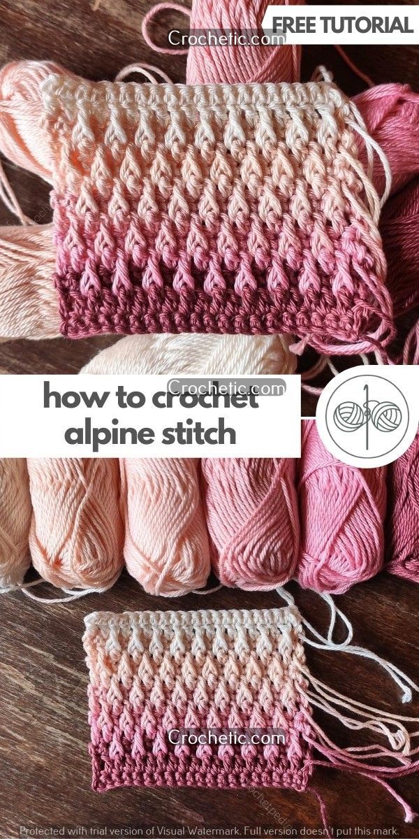 two crochet afghans with the words how to crochet alpine stitch