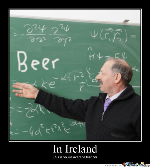 a man standing in front of a blackboard with writing on it that says, i'm ireland