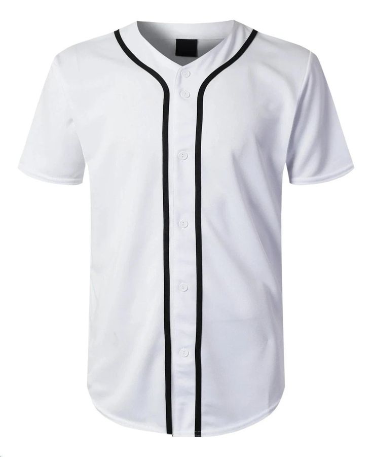 Sublimation: 100% Polyester BASEBALL WHITE JERSEY Time 45-60 Seconds Temp 400 NO RETURNS 1 Men's Buttoned White Baseball Jersey Button closure T-Shirt. Fast Shipping. Shipped with USPS First Class Package. NEW SEALED BAG 1 PCS / INDIVIDUAL BAG 1 Men's Buttoned White Baseball Jersey Button closure T-Shirt. Features: Premium 100% polyester baseball jerseys are crafted from lightweight material, offer you superior comfort, perfect for spring, summer and fall Fabrication: 100% Polyester Full button down closure Loose fit Short sleeves Color Stripe in middle body line Casual Simple but trendy, suitable for sports and outdoors Solid classic baseball jersey design Origin Supplies: Bangladesh_P.RC Sizes: S, M, L, XL, 2XL, 3XL Washable and reusable. Item Specifics: Material: 100 % Polyester Size: S Baseball Jersey Design, White Baseball Jersey, Baseball Sublimation, Sublimation Jersey, Baseball Jersey Shirt, Blank T Shirts, White Jersey, Street Wear Urban, Jersey Design