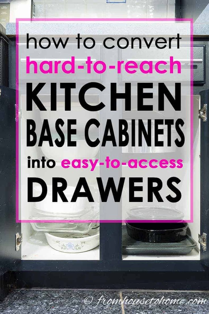 How To Convert Base Cabinet Shelves to Drawers Lower Kitchen Cabinets, Kitchen Cabinet Storage Solutions, Diy Kitchen Cabinet, Cabinet Storage Solutions, Kitchen Base Cabinets, Stock Cabinets, Diy Kitchen Storage, Base Cabinet, Diy Kitchen Cabinets