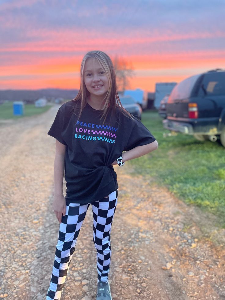 Snag some of these cute, stretchy and comfy checkered leggings. These are very light weight and soft. Perfect for a casual day or a day spent at the race track! Small can fit a tall kid if needed Track Leggings, Legging Outfits, Womens Leggings, Girl Fits, The Race, Fit Check, Race Track, Leggings Shop, Outfits With Leggings