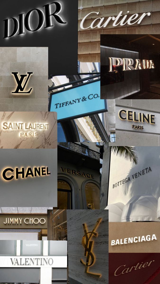 many different types of business signs are shown in this collage with the names of brands