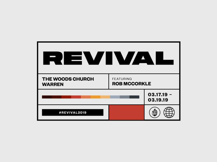 the revival festival logo is shown in black and white, with an orange stripe across it