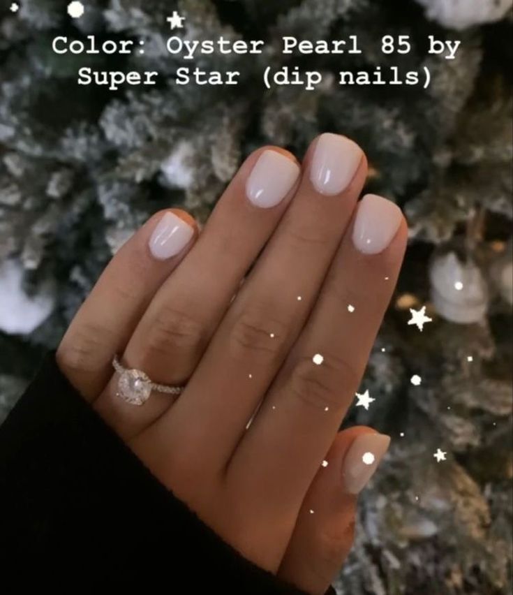 Neutral Powder Dip Nails, Dip White Nails, Engagement Nails Dip Powder, Dip Neutral Nails, Natural Dip Nails Short, Milky Dip Nails, Dip On Short Nails, Engagement Nail Color, Neutral Winter Nails Dip