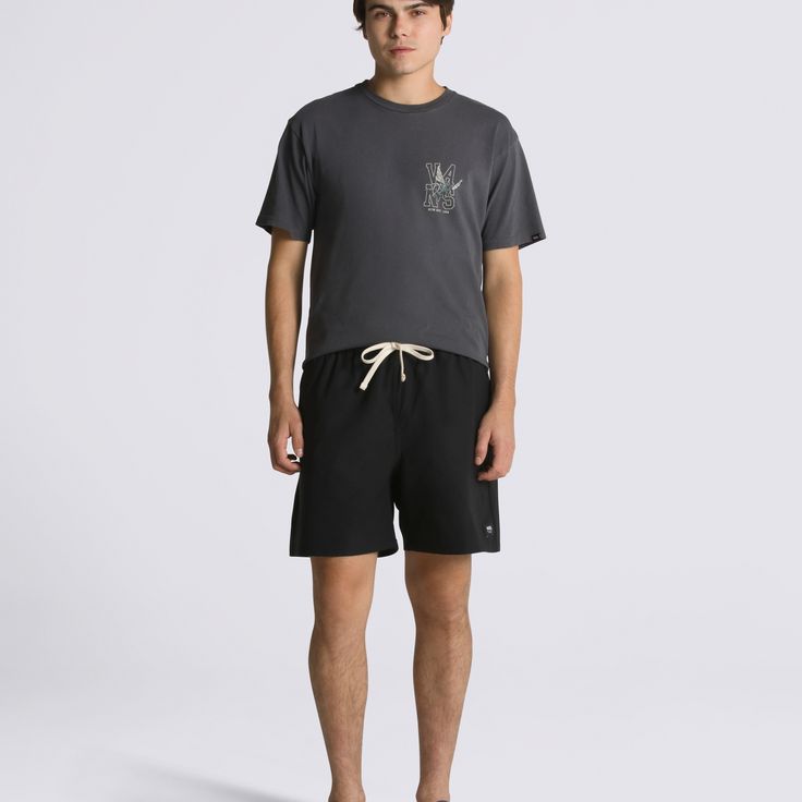 For all day comfort, look no further than the MTE Range Relaxed Sport Short. This water-resistant volley style inspired short is made with a 4-way mechanical stretch and elastic waist for maximum comfort from a classic looking piece. 100% Polyester fabric Front slant hand pockets with coin pocket on right Embroidered ‘Drop-V’ at front and rear pocket Faux fly Rear welt pockets Key loop detail on right rear waistband Relaxed fit 18'' outseam Water resistant Model wearing size 32 or Medium | Vans Cotton Relaxed Fit Swim Trunks For Athleisure, Relaxed Fit Cotton Athletic Shorts With Functional Drawstring, Relaxed Fit Cotton Athletic Shorts With Drawstring, Casual Go-dry Relaxed Fit Swim Trunks, Relaxed Fit Cotton Athletic Shorts For Outdoor, Casual Swim Trunks With Comfort Waistband, Casual Black Swim Trunks, Casual Black Cotton Swim Trunks, Cotton Athletic Shorts With Drawstring