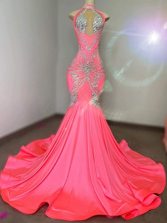 High Neck Prom Dresses, Prom Dresses High Neck, Occasional Dresses, Prom 2k24, Crystal Prom Dress, Dresses High Neck, Crochet Lingerie, High Neck Prom Dress, Matric Dance