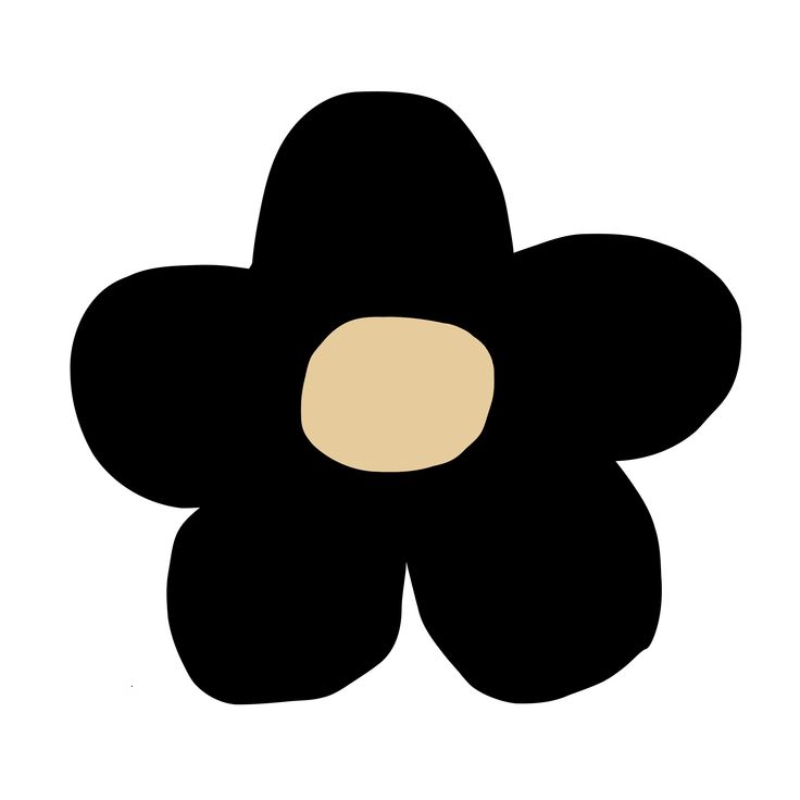 a black flower on a white background