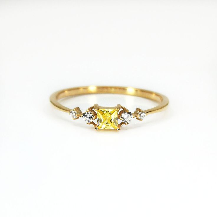 Citrine Diamond Ring, Princess cut Citrine Gold Ring, Solid Gold Ring, Unique Ring, Daily Use Ring, Gift For Her, November Birthstone Ring ♦ If you want this ring with color gemstones, please send us a message, and we will quote you a price with your desired stones. ♥ ♦ Diamond Ring Features ♦ ▸ Made to Order ▸ Custom Gold Color: Yellow Gold, Rose Gold, White Gold ▸ Band Width: 1.30mm ▸ Material: Solid Real Gold (not gold-filled or no gold plated) ▸ Gold Carat: 8K - 333, 14K - 585, 18K - 750 ▸ D Gold Ring Unique, Ring Princess Cut, November Birthstone Ring, Diamond Ring Princess Cut, Minimalist Engagement Ring, Solid Gold Ring, Citrine Ring, Gold Band Ring, Diamond Star